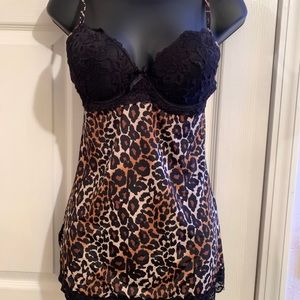 Animal Print Padded-Cups Chemise size: M